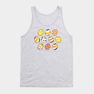 Egg Pattern | Yellow Orange Gray | Stripes Clouds Flowers Dots Tank Top